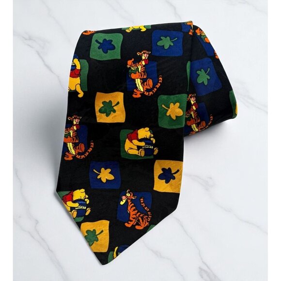 Disney Other - Vintage Disney Winnie The Pooh & Tigger Neck Tie With Colorful Square Design